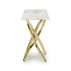 white and Grey Marble Effect Console Table Golden Legs - Home Furniture Interiors