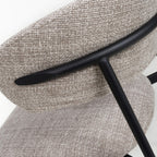 Angled Deco Style Tweed Oatmeal Fabric Dining Chair - Home Furniture Interiors