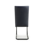 Black Leather Curved Back Cantilever Dining Chair - Home Furniture Interiors