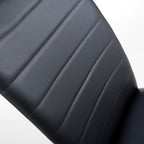 Black Leather Curved Back Cantilever Dining Chair - Home Furniture Interiors