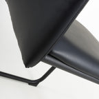 Black Leather Curved Back Cantilever Dining Chair - Home Furniture Interiors