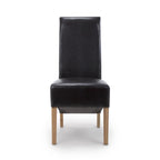 Black Leather Roll Back Dining Chair - Home Furniture Interiors
