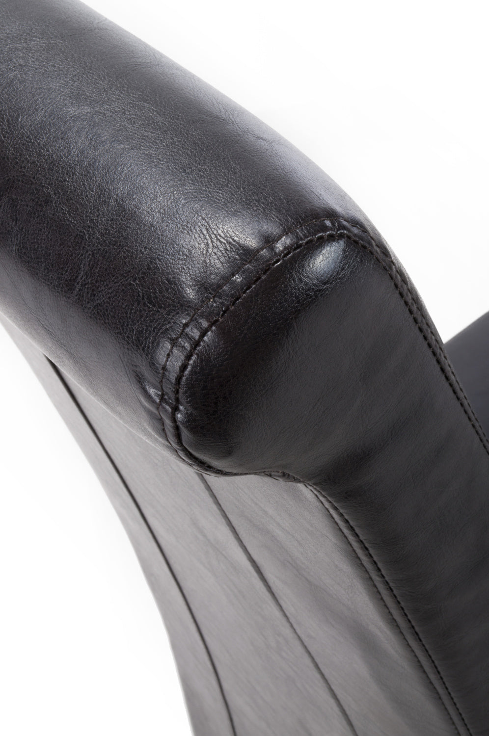 Black Leather Roll Back Dining Chair - Home Furniture Interiors