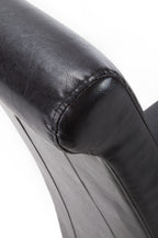 Black Leather Roll Back Dining Chair - Home Furniture Interiors
