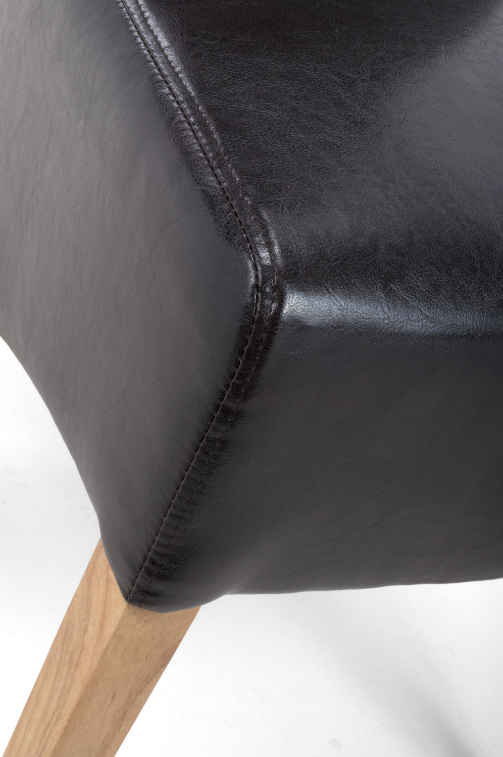 Black Leather Roll Back Dining Chair - Home Furniture Interiors