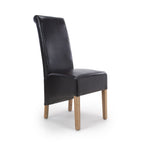 Black Leather Roll Back Dining Chair - Home Furniture Interiors