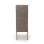 Brown Tweed Fabric Dining Chair Light Wood Legs - Home Furniture Interiors