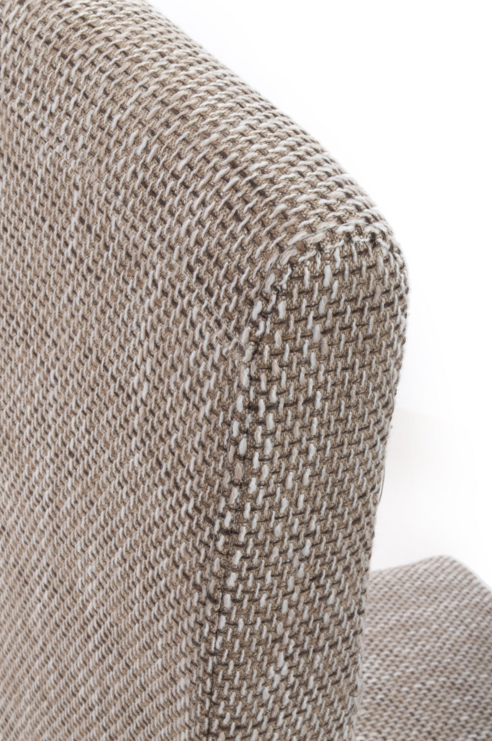 Brown Tweed Fabric Dining Chair Light Wood Legs - Home Furniture Interiors