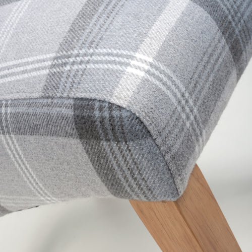 Check Grey Fabric Scroll Back Dining Chair - Home Furniture Interiors
