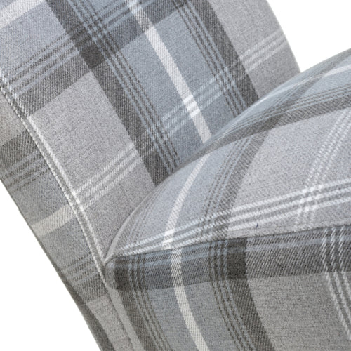 Check Grey Fabric Scroll Back Dining Chair - Home Furniture Interiors