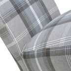 Check Grey Fabric Scroll Back Dining Chair - Home Furniture Interiors