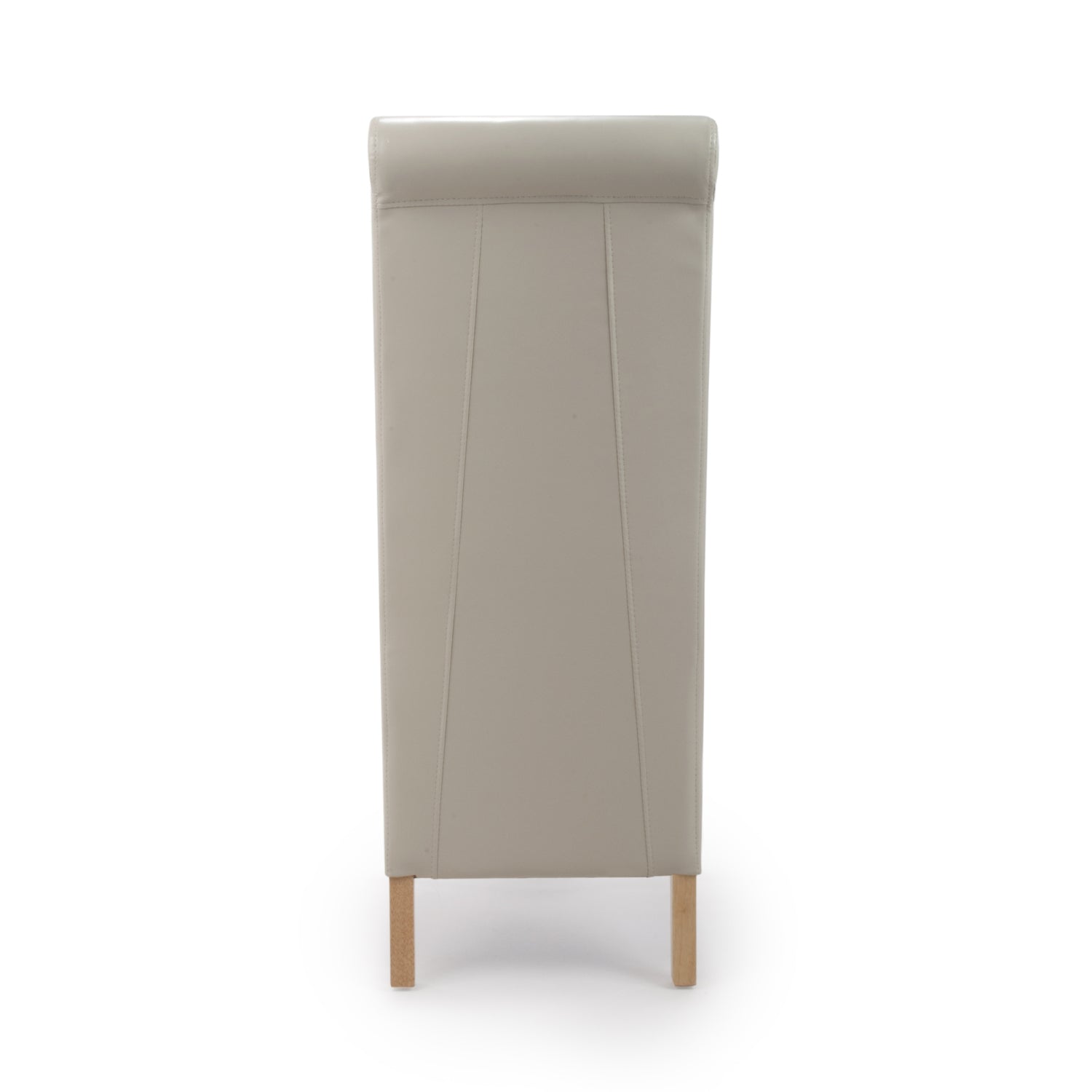 Cream Leather Roll Back Dining Chair Oak Legs - Home Furniture Interiors