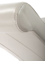 Cream Leather Roll Back Dining Chair Oak Legs - Home Furniture Interiors