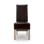 Dark Brown Leather Roll Back Dining Chair - Home Furniture Interiors