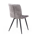 Dark Grey 2 Tone Suede Dining Chair Black Legs - Home Furniture Interiors