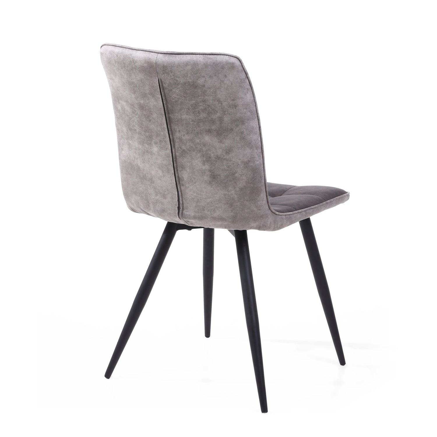 Dark Grey 2 Tone Suede Dining Chair Black Legs - Home Furniture Interiors