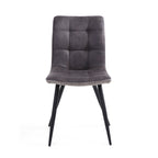 Dark Grey 2 Tone Suede Dining Chair Black Legs - Home Furniture Interiors