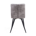Dark Grey 2 Tone Suede Dining Chair Black Legs - Home Furniture Interiors