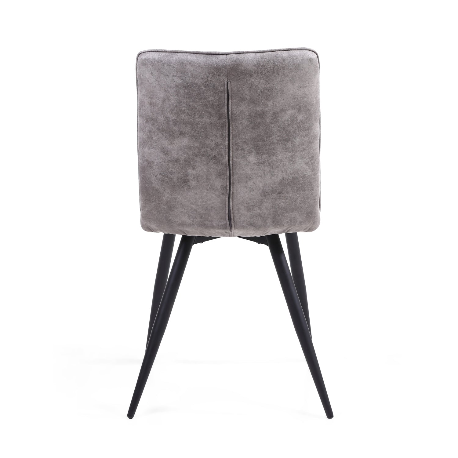 Dark Grey 2 Tone Suede Dining Chair Black Legs - Home Furniture Interiors