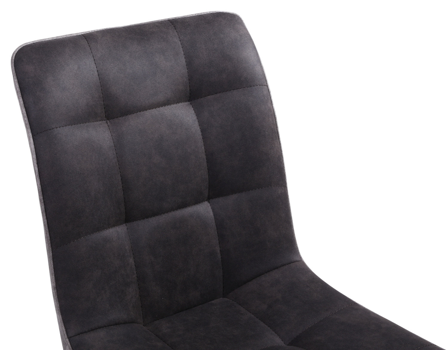 Dark Grey 2 Tone Suede Dining Chair Black Legs - Home Furniture Interiors