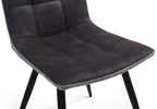 Dark Grey 2 Tone Suede Dining Chair Black Legs - Home Furniture Interiors