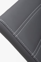 Dark Grey Leather Dining Chair White Stitching - Home Furniture Interiors