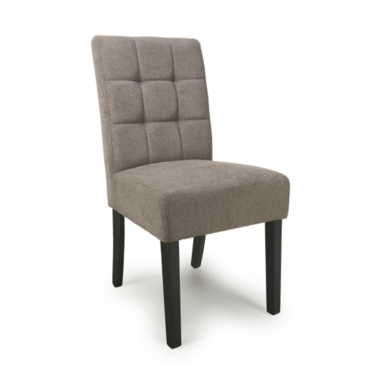 Flax Light Brown Natural Fabric Dining Chair Black Wooden Legs - Home Furniture Interiors