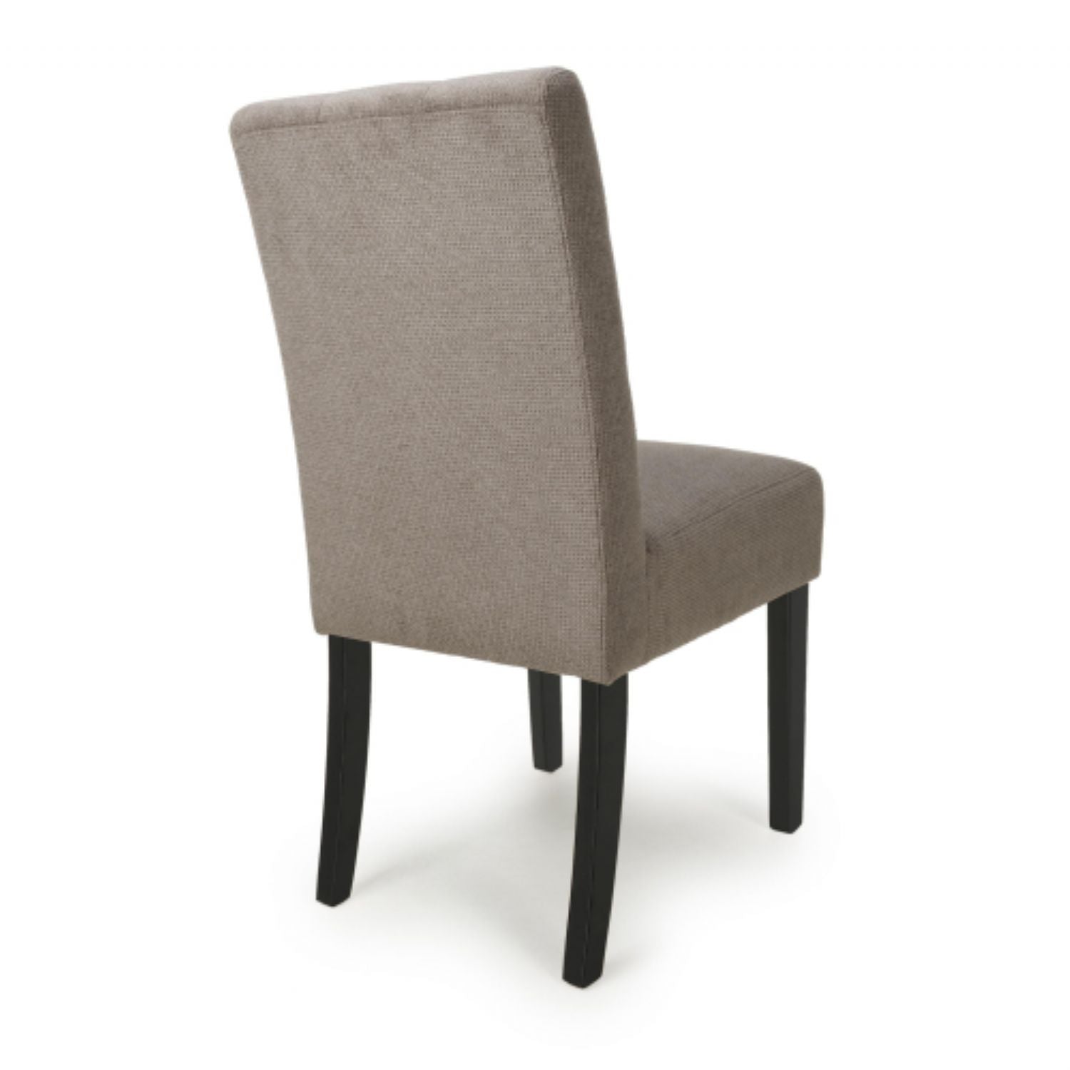 Flax Light Brown Natural Fabric Dining Chair Black Wooden Legs - Home Furniture Interiors