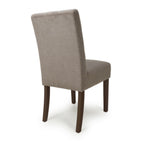 Flax Waffle Light Brown Fabric Dining Chair Walnut Wood Legs - Home Furniture Interiors
