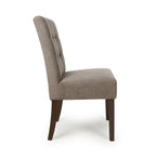 Flax Waffle Light Brown Fabric Dining Chair Walnut Wood Legs - Home Furniture Interiors