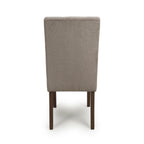 Flax Waffle Light Brown Fabric Dining Chair Walnut Wood Legs - Home Furniture Interiors