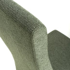 Green Fabric Weave Wave Back Dining Chair Wooden Legs - Home Furniture Interiors