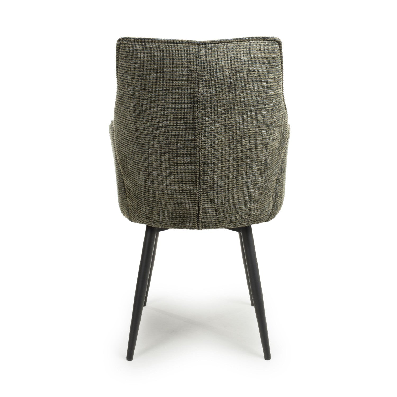 Green Tweed Fabric Swivel Dining Chair Black Metal Legs - Home Furniture Interiors