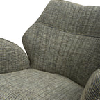 Green Tweed Fabric Swivel Dining Chair Black Metal Legs - Home Furniture Interiors