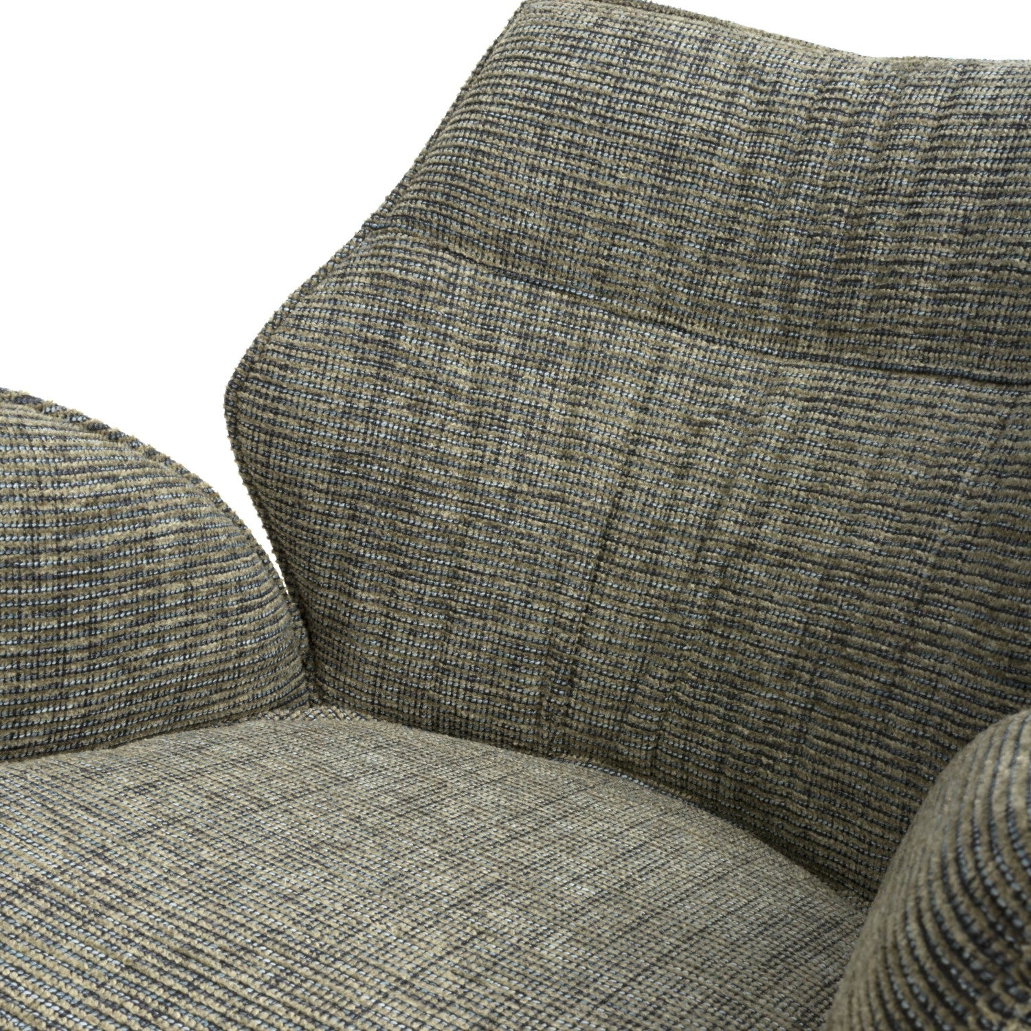 Green Tweed Fabric Swivel Dining Chair Black Metal Legs - Home Furniture Interiors