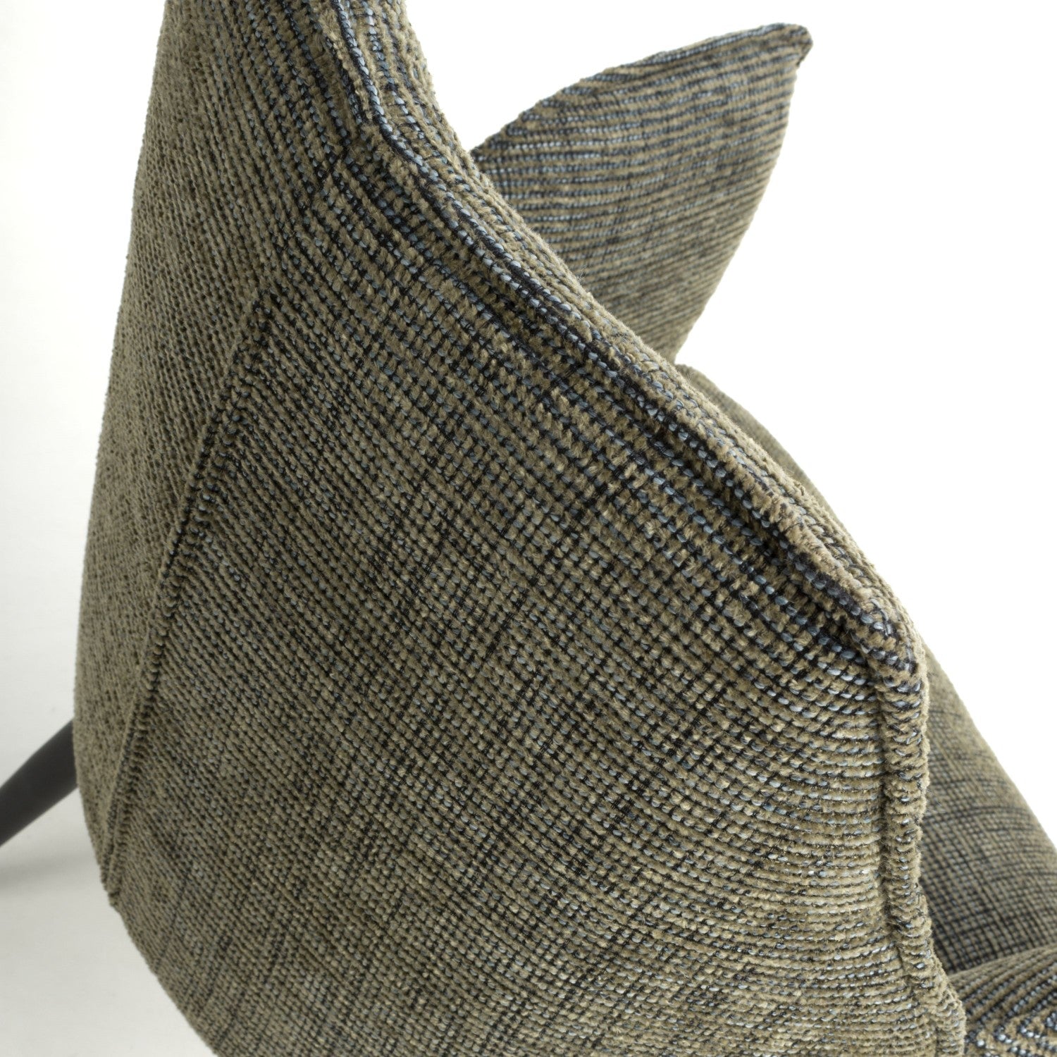 Green Tweed Fabric Swivel Dining Chair Black Metal Legs - Home Furniture Interiors