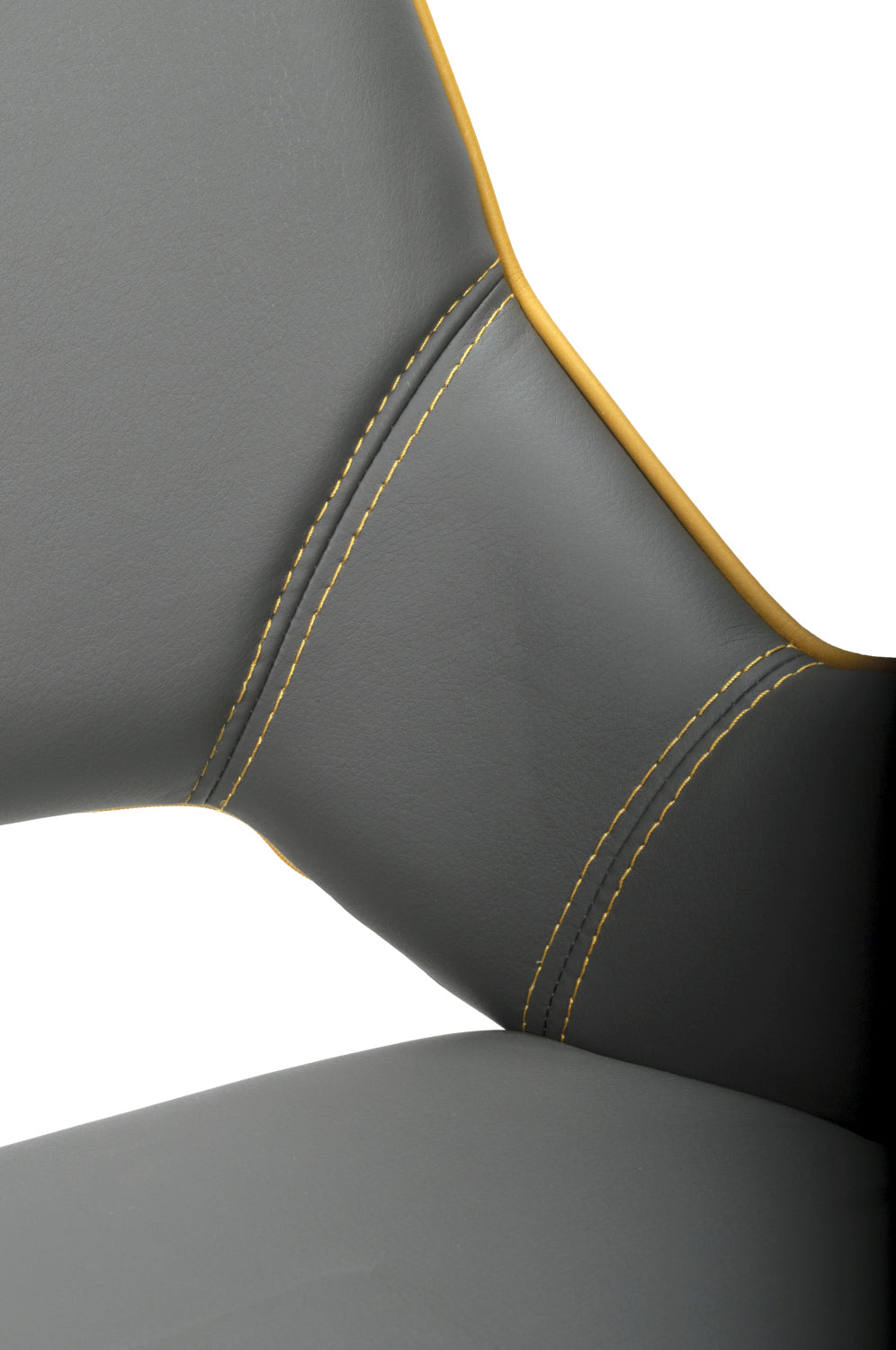 Grey and Yellow Leather Swivel Dining Chair - Home Furniture Interiors