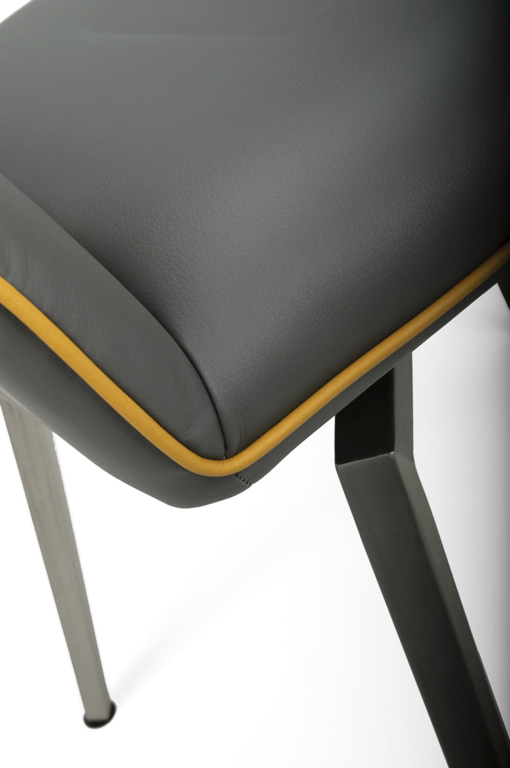 Grey and Yellow Leather Swivel Dining Chair - Home Furniture Interiors