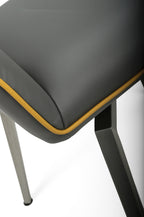 Grey and Yellow Leather Swivel Dining Chair - Home Furniture Interiors