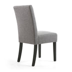 Grey Fabric Dining Chair Black Wooden Legs - Home Furniture Interiors