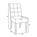 Grey Fabric Dining Chair Black Wooden Legs - Home Furniture Interiors