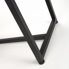 Grey Leather 120cm Dining Bench Black Metal Legs - Home Furniture Interiors