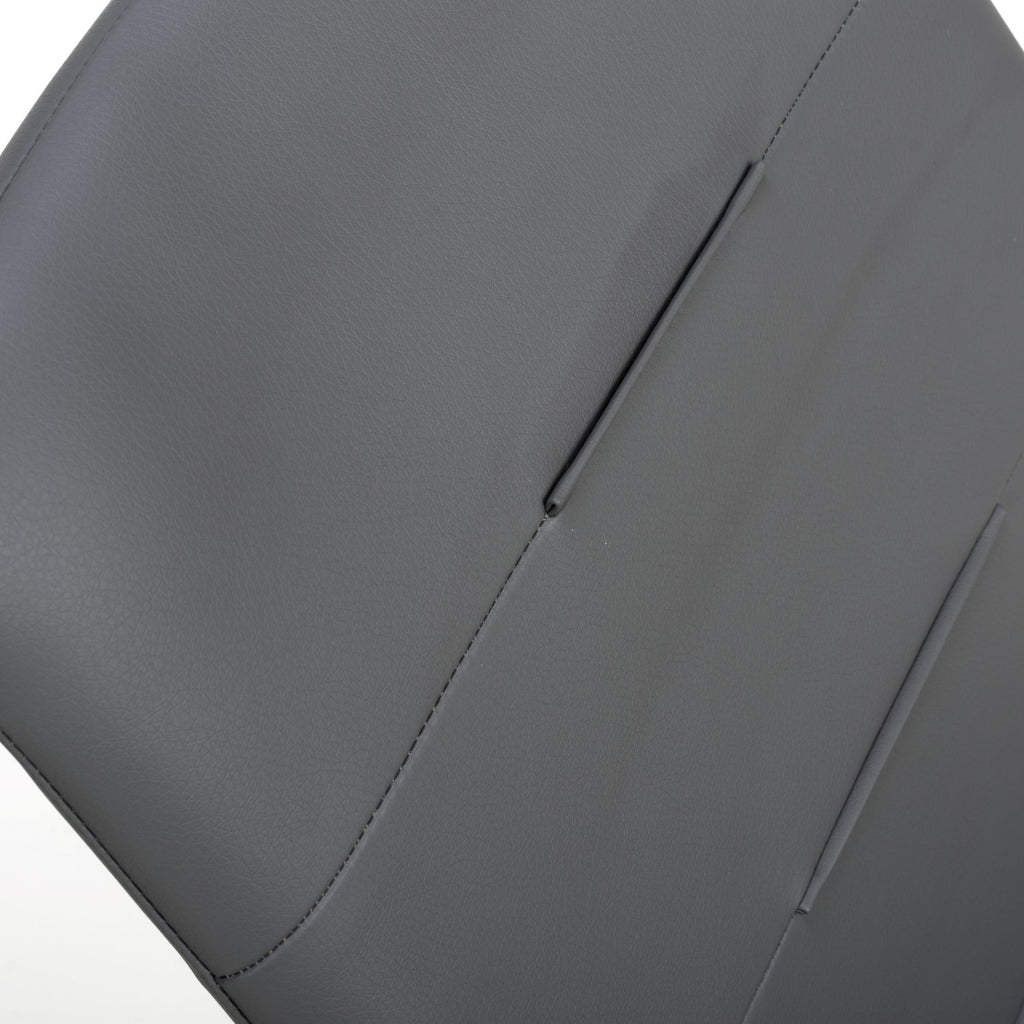 Grey Leather Dining Chair Black Metal Cantilever Legs - Home Furniture Interiors