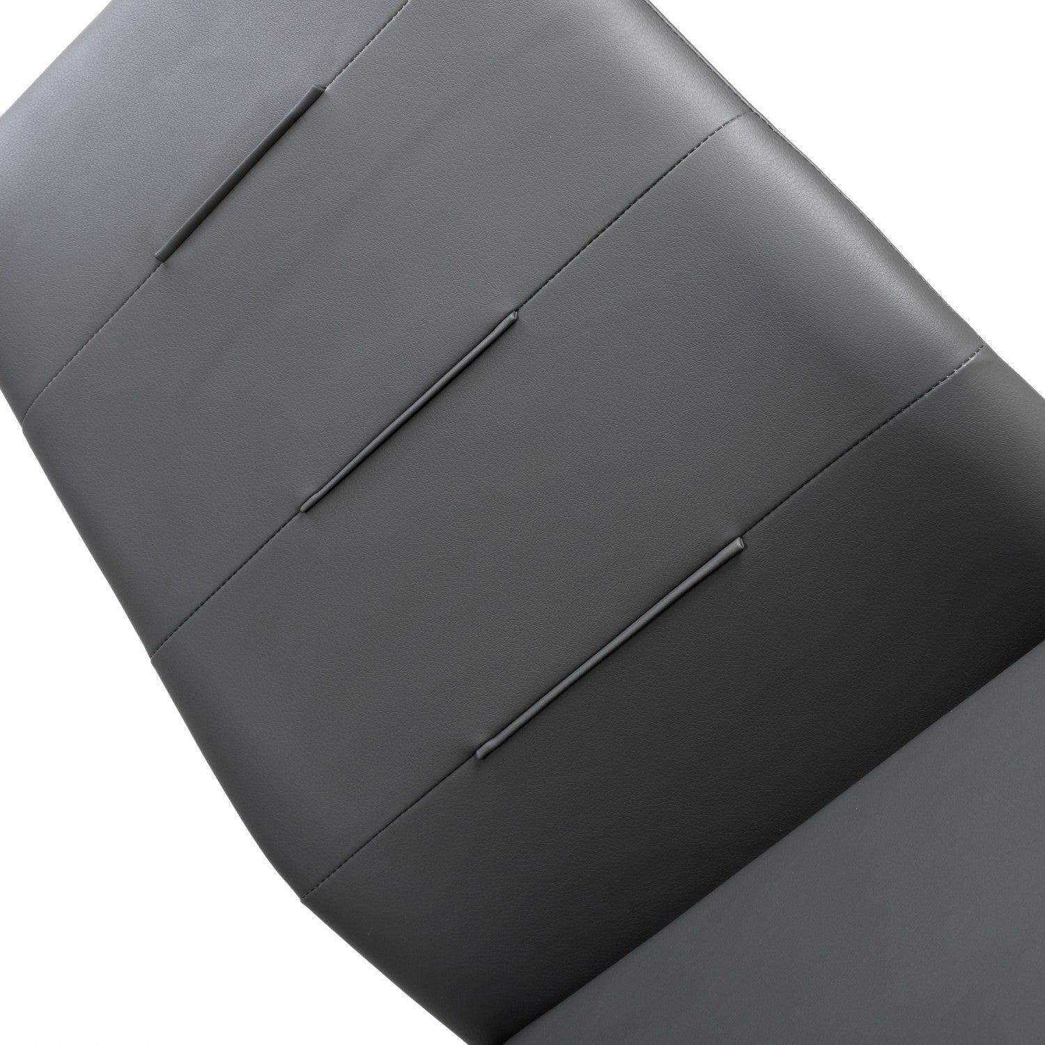 Grey Leather Dining Chair Black Metal Cantilever Legs - Home Furniture Interiors