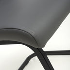 Grey Leather Dining Chair Black Metal Cantilever Legs - Home Furniture Interiors