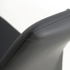 Grey Leather Dining Chair Black Metal Cantilever Legs - Home Furniture Interiors