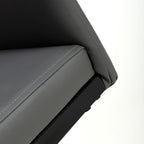 Grey Leather Dining Chair Black Metal Cantilever Legs - Home Furniture Interiors