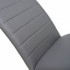 Grey Leather Effect Curved Back Cantilever Dining Chair - Home Furniture Interiors