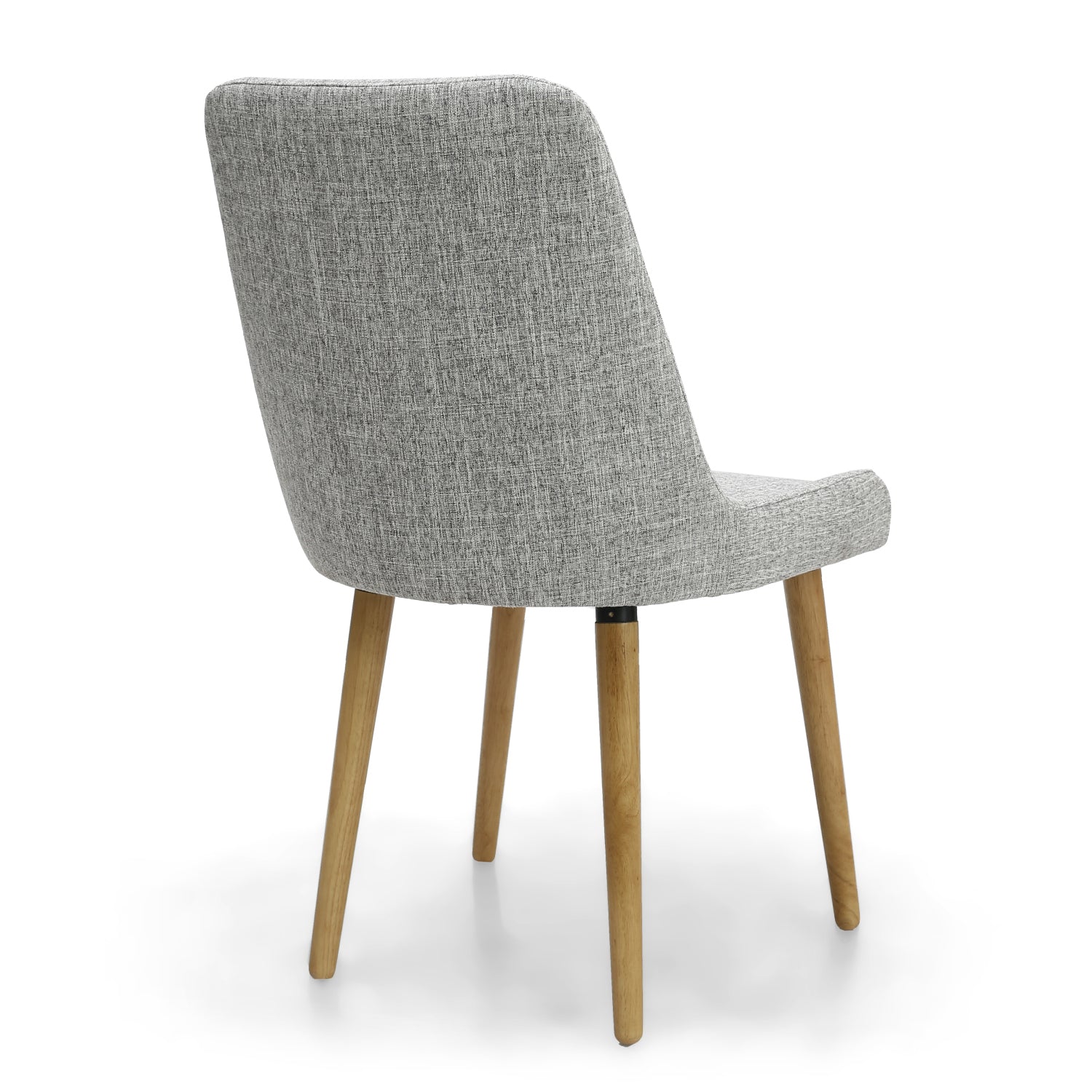 Grey Linen Fabric Dining Chair with Light Wood Legs - Home Furniture Interiors