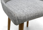 Grey Linen Fabric Dining Chair with Light Wood Legs - Home Furniture Interiors